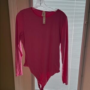 Victoria's Secret Vibrant Pink Long Sleeve Bodysuit